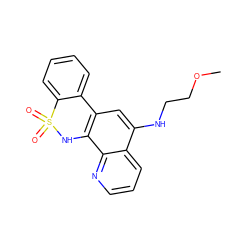 COCCNc1cc2c(c3ncccc13)NS(=O)(=O)c1ccccc1-2 ZINC000205626182
