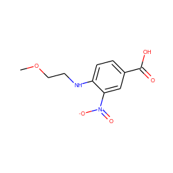 COCCNc1ccc(C(=O)O)cc1[N+](=O)[O-] ZINC000003888864