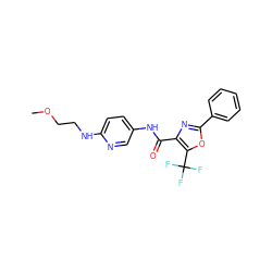 COCCNc1ccc(NC(=O)c2nc(-c3ccccc3)oc2C(F)(F)F)cn1 ZINC000073170031