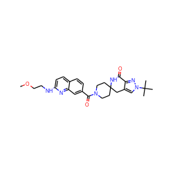 COCCNc1ccc2ccc(C(=O)N3CCC4(CC3)Cc3cn(C(C)(C)C)nc3C(=O)N4)cc2n1 ZINC000261080481