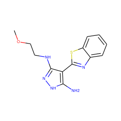 COCCNc1n[nH]c(N)c1-c1nc2ccccc2s1 ZINC000114399655