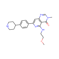 COCCNc1nc(-c2ccc(C3CCNCC3)cc2)cc2ncn(C)c(=O)c12 ZINC000115625909