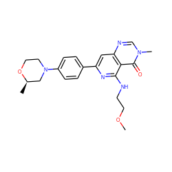 COCCNc1nc(-c2ccc(N3CCO[C@H](C)C3)cc2)cc2ncn(C)c(=O)c12 ZINC000115624060