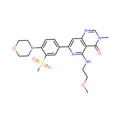 COCCNc1nc(-c2ccc(N3CCOCC3)c(S(C)(=O)=O)c2)cc2ncn(C)c(=O)c12 ZINC000115626127