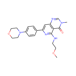 COCCNc1nc(-c2ccc(N3CCOCC3)cc2)cc2ncn(C)c(=O)c12 ZINC000115624550