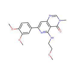 COCCNc1nc(-c2ccc(OC)c(OC)c2)cc2ncn(C)c(=O)c12 ZINC000115625615