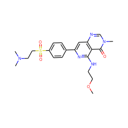 COCCNc1nc(-c2ccc(S(=O)(=O)CCN(C)C)cc2)cc2ncn(C)c(=O)c12 ZINC000115624787