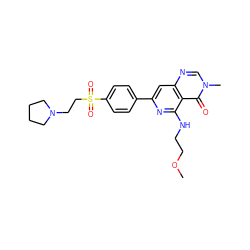 COCCNc1nc(-c2ccc(S(=O)(=O)CCN3CCCC3)cc2)cc2ncn(C)c(=O)c12 ZINC000115626328