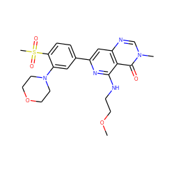 COCCNc1nc(-c2ccc(S(C)(=O)=O)c(N3CCOCC3)c2)cc2ncn(C)c(=O)c12 ZINC000115626236