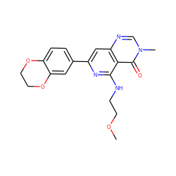 COCCNc1nc(-c2ccc3c(c2)OCCO3)cc2ncn(C)c(=O)c12 ZINC000115625749