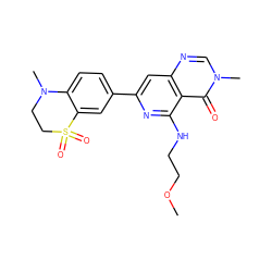 COCCNc1nc(-c2ccc3c(c2)S(=O)(=O)CCN3C)cc2ncn(C)c(=O)c12 ZINC000115625322