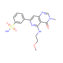 COCCNc1nc(-c2cccc(S(N)(=O)=O)c2)cc2ncn(C)c(=O)c12 ZINC000115626665