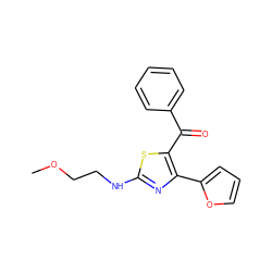 COCCNc1nc(-c2ccco2)c(C(=O)c2ccccc2)s1 ZINC000040391872