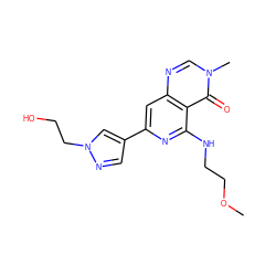 COCCNc1nc(-c2cnn(CCO)c2)cc2ncn(C)c(=O)c12 ZINC000115626060