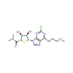 COCCNc1nc(Cl)nc2c1ncn2[C@@H]1S[C@H](C(=O)N(C)C)[C@@H](O)[C@H]1O ZINC000029128237