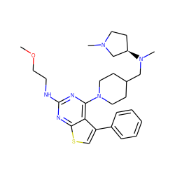 COCCNc1nc(N2CCC(CN(C)[C@@H]3CCN(C)C3)CC2)c2c(-c3ccccc3)csc2n1 ZINC000653754903