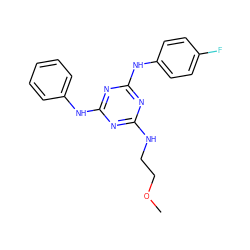 COCCNc1nc(Nc2ccccc2)nc(Nc2ccc(F)cc2)n1 ZINC001772593750