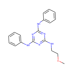 COCCNc1nc(Nc2ccccc2)nc(Nc2ccccc2)n1 ZINC000216322476