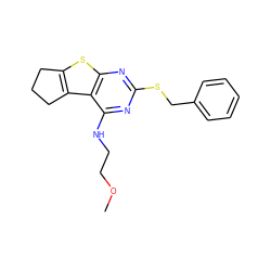 COCCNc1nc(SCc2ccccc2)nc2sc3c(c12)CCC3 ZINC000002361367