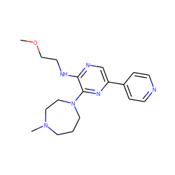 COCCNc1ncc(-c2ccncc2)nc1N1CCCN(C)CC1 ZINC000045336640