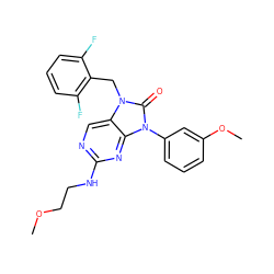 COCCNc1ncc2c(n1)n(-c1cccc(OC)c1)c(=O)n2Cc1c(F)cccc1F ZINC000040949357