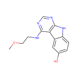 COCCNc1ncnc2[nH]c3ccc(O)cc3c12 ZINC000221376623