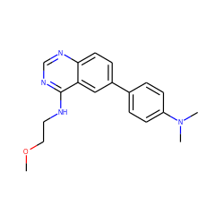 COCCNc1ncnc2ccc(-c3ccc(N(C)C)cc3)cc12 ZINC000004258411