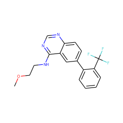 COCCNc1ncnc2ccc(-c3ccccc3C(F)(F)F)cc12 ZINC000004239334