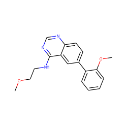 COCCNc1ncnc2ccc(-c3ccccc3OC)cc12 ZINC000004239316