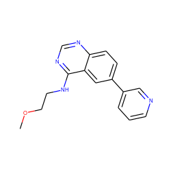 COCCNc1ncnc2ccc(-c3cccnc3)cc12 ZINC000004258329