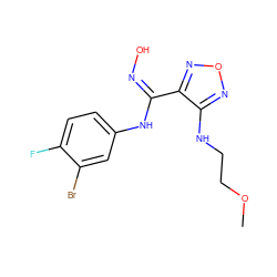 COCCNc1nonc1/C(=N\O)Nc1ccc(F)c(Br)c1 ZINC000113212758