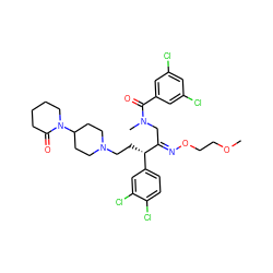 COCCO/N=C(\CN(C)C(=O)c1cc(Cl)cc(Cl)c1)[C@@H](CCN1CCC(N2CCCCC2=O)CC1)c1ccc(Cl)c(Cl)c1 ZINC000027896493