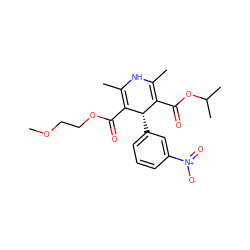 COCCOC(=O)C1=C(C)NC(C)=C(C(=O)OC(C)C)[C@@H]1c1cccc([N+](=O)[O-])c1 ZINC000019632713