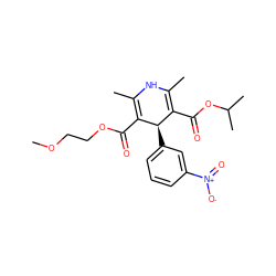 COCCOC(=O)C1=C(C)NC(C)=C(C(=O)OC(C)C)[C@H]1c1cccc([N+](=O)[O-])c1 ZINC000019632718