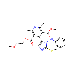 COCCOC(=O)C1=C(C)NC(C)=C(C(=O)OC)[C@@H]1c1cnc(SC)n1Nc1ccccc1 ZINC000103213631