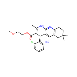 COCCOC(=O)C1=C(C)Nc2nc3c(c(N)c2[C@H]1c1ccccc1Cl)CC(C)(C)CC3 ZINC000206128200