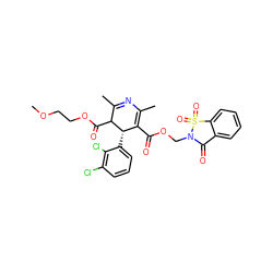 COCCOC(=O)C1C(C)=NC(C)=C(C(=O)OCN2C(=O)c3ccccc3S2(=O)=O)[C@@H]1c1cccc(Cl)c1Cl ZINC000026484376