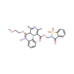 COCCOC(=O)C1C(C)=NC(C)=C(C(=O)OCN2C(=O)c3ccccc3S2(=O)=O)[C@@H]1c1ccccc1[N+](=O)[O-] ZINC000026471452