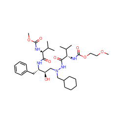 COCCOC(=O)N[C@H](C(=O)NN(CC1CCCCC1)C[C@@H](O)[C@H](Cc1ccccc1)NC(=O)[C@@H](NC(=O)OC)C(C)C)C(C)C ZINC000026954849