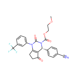 COCCOC(=O)N1C(=O)N(c2cccc(C(F)(F)F)c2)C2=C(C(=O)CC2)[C@H]1c1ccc(C#N)cc1 ZINC001772604499