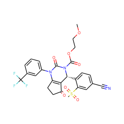 COCCOC(=O)N1C(=O)N(c2cccc(C(F)(F)F)c2)C2=C(C(=O)CC2)[C@H]1c1ccc(C#N)cc1S(C)(=O)=O ZINC001772649584