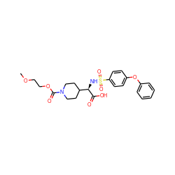 COCCOC(=O)N1CCC([C@@H](NS(=O)(=O)c2ccc(Oc3ccccc3)cc2)C(=O)O)CC1 ZINC000013863416