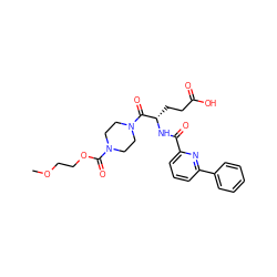 COCCOC(=O)N1CCN(C(=O)[C@H](CCC(=O)O)NC(=O)c2cccc(-c3ccccc3)n2)CC1 ZINC000045386622