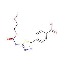 COCCOC(=O)Nc1nnc(-c2ccc(C(=O)O)cc2)s1 ZINC000084741906