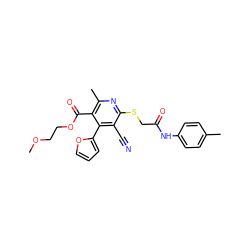 COCCOC(=O)c1c(C)nc(SCC(=O)Nc2ccc(C)cc2)c(C#N)c1-c1ccco1 ZINC000002210496