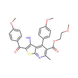 COCCOC(=O)c1c(C)nc2sc(C(=O)c3ccc(OC)cc3)c(N)c2c1-c1ccc(OC)cc1 ZINC000299837906