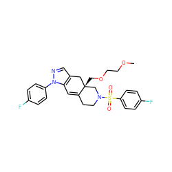 COCCOC[C@]12Cc3cnn(-c4ccc(F)cc4)c3C=C1CCN(S(=O)(=O)c1ccc(F)cc1)C2 ZINC000029127907