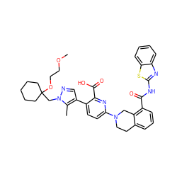 COCCOC1(Cn2ncc(-c3ccc(N4CCc5cccc(C(=O)Nc6nc7ccccc7s6)c5C4)nc3C(=O)O)c2C)CCCCC1 ZINC000223824804