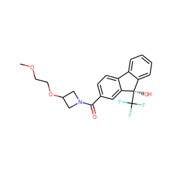 COCCOC1CN(C(=O)c2ccc3c(c2)[C@](O)(C(F)(F)F)c2ccccc2-3)C1 ZINC000144710719