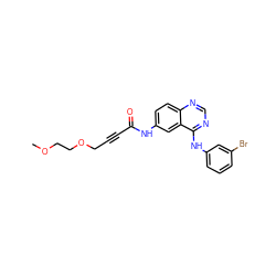 COCCOCC#CC(=O)Nc1ccc2ncnc(Nc3cccc(Br)c3)c2c1 ZINC000013863666